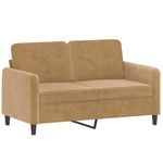 Casa si Gradina - Mobilier - Canapele si coltare - Canapele - Canapea cu 2 locuri cu pernute, maro, 120 cm, catifea - Infinity.ro