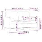 Casa si Gradina - Mobilier - Canapele si coltare - Canapele - Canapea cu 2 locuri cu pernute, maro, 120 cm, catifea - Infinity.ro
