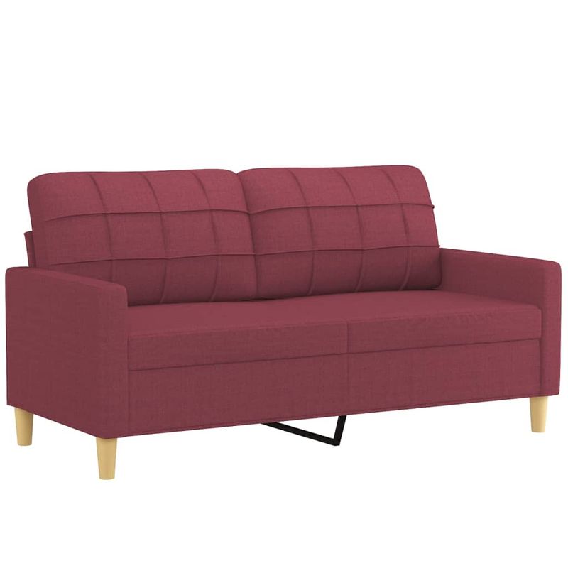 Casa si Gradina - Mobilier - Seturi de mobilier - Seturi living - Set canapea cu perne, 3 piese, rosu vin, material textil - Infinity.ro
