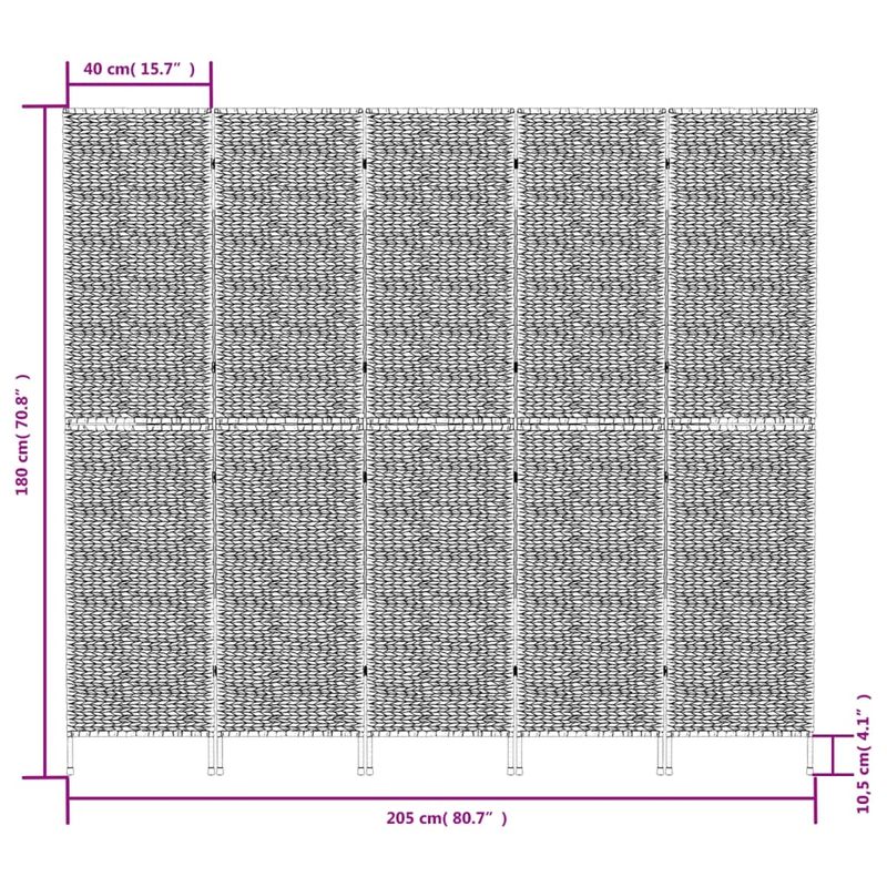 Casa si Gradina - Decoratiuni - Pereti despartitori si paravane - Paravan de camera cu 5 panouri maro, 205x180 cm, zambila de apa - Infinity.ro