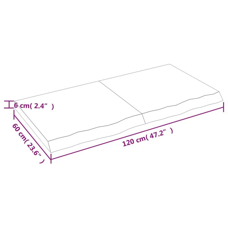 Casa si Gradina - Mobilier - Feronerie si accesorii mobila - Blat de masa maro 120x60x(2-6) cm, lemn masiv stejar tratat, maro închis - Infinity.ro