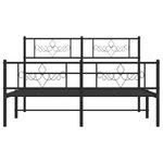 Casa si Gradina - Mobilier - Paturi si accesorii - Paturi - Cadru pat metalic cu tablie de cap/picioare, negru, 160x200 cm - Infinity.ro