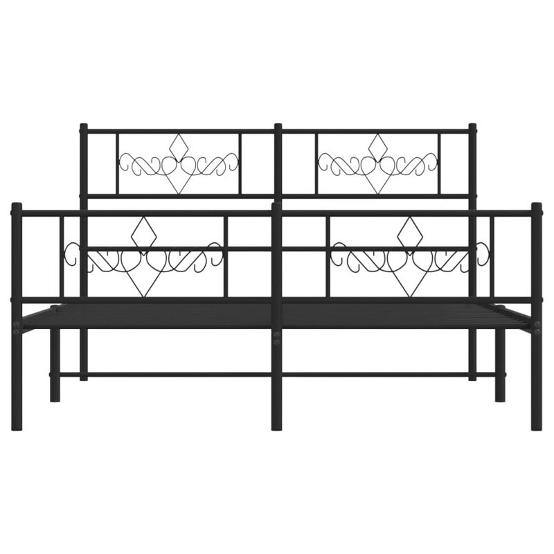 Casa si Gradina - Mobilier - Paturi si accesorii - Paturi - Cadru pat metalic cu tablie de cap/picioare, negru, 160x200 cm - Infinity.ro