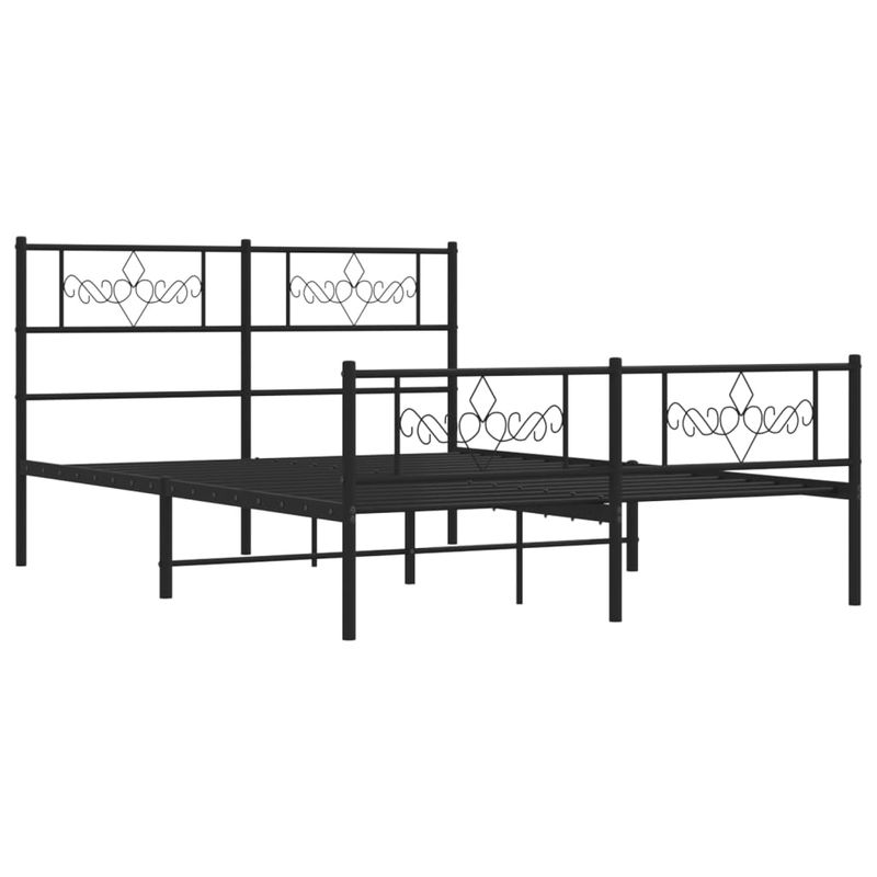 Casa si Gradina - Mobilier - Paturi si accesorii - Paturi - Cadru pat metalic cu tablie de cap/picioare, negru, 160x200 cm - Infinity.ro