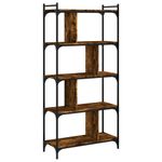 Casa si Gradina - Mobilier - Biblioteci si rafturi - Biblioteci - Biblioteca cu 5 niveluri, stejar fumuriu, 76x32x158 cm, lemn - Infinity.ro