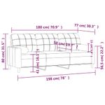 Casa si Gradina - Mobilier - Canapele si coltare - Canapele - Canapea cu 3 locuri cu pernute, rosu vin, 180 cm, textil - Infinity.ro