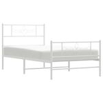 Casa si Gradina - Mobilier - Paturi si accesorii - Paturi - Cadru de pat metalic cu tablie de cap/picioare, alb, 80x200 cm - Infinity.ro
