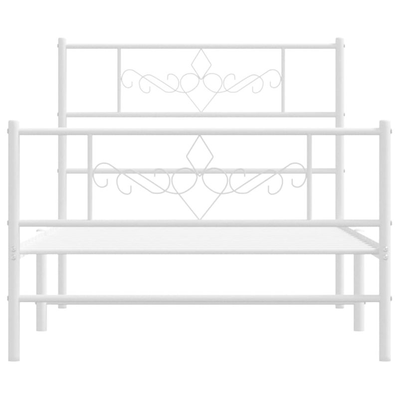 Casa si Gradina - Mobilier - Paturi si accesorii - Paturi - Cadru de pat metalic cu tablie de cap/picioare, alb, 80x200 cm - Infinity.ro