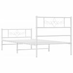 Casa si Gradina - Mobilier - Paturi si accesorii - Paturi - Cadru de pat metalic cu tablie de cap/picioare, alb, 80x200 cm - Infinity.ro