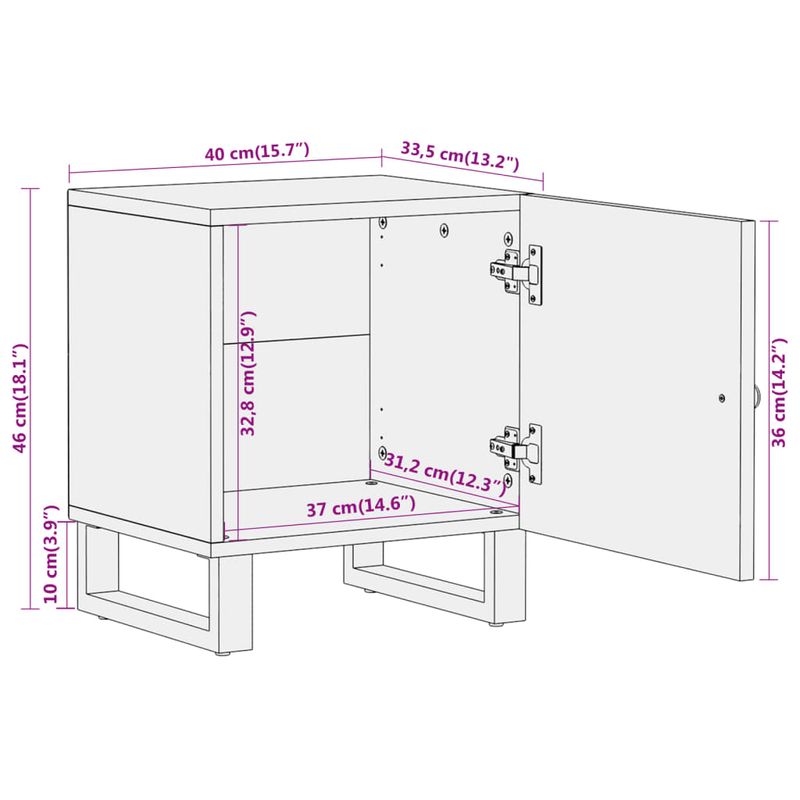 Casa si Gradina - Mobilier - Comode si corpuri - Noptiere - Noptiera, maro si negru, lemn masiv de mango - Infinity.ro