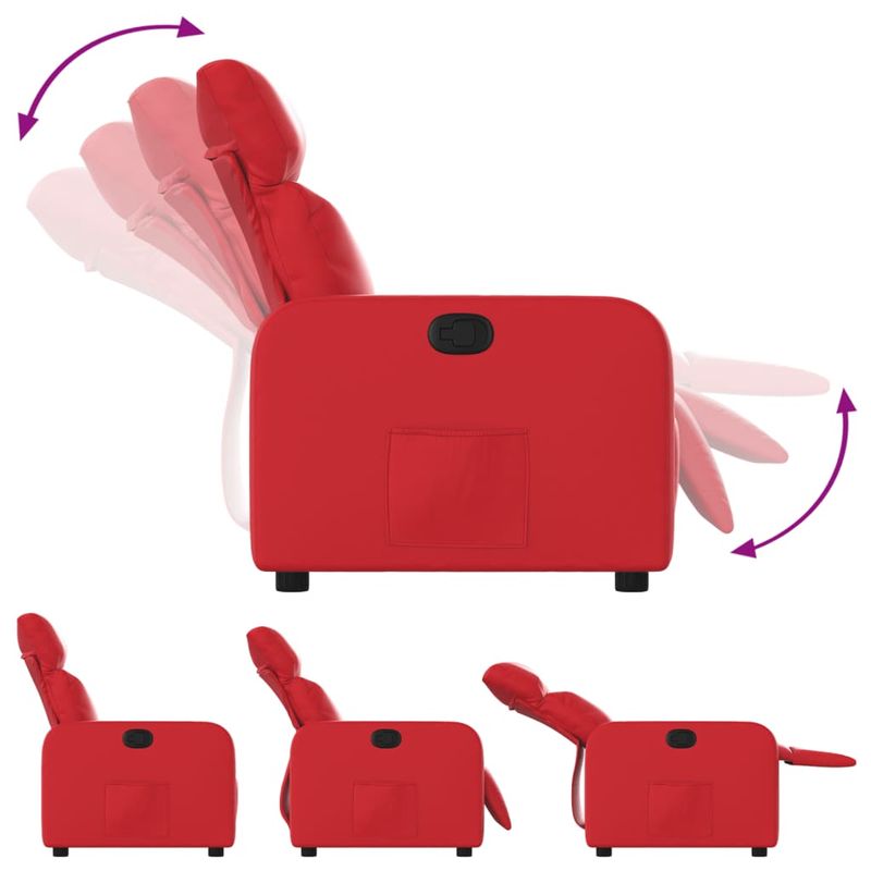 Casa si Gradina - Mobilier - Scaune si fotolii - Fotolii - Fotoliu rabatabil, rosu, piele ecologica - Infinity.ro