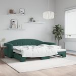 Casa si Gradina - Mobilier - Paturi si accesorii - Paturi - Pat de zi cu extensie, verde inchis, 90x200 cm, catifea - Infinity.ro