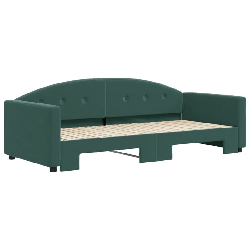 Casa si Gradina - Mobilier - Paturi si accesorii - Paturi - Pat de zi cu extensie, verde inchis, 90x200 cm, catifea - Infinity.ro