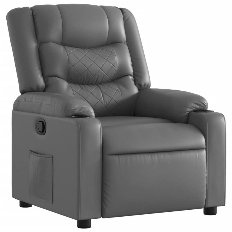 Casa si Gradina - Mobilier - Scaune si fotolii - Fotolii - Fotoliu rabatabil, gri, piele ecologica - Infinity.ro