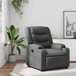 Casa si Gradina - Mobilier - Scaune si fotolii - Fotolii - Fotoliu rabatabil, gri, piele ecologica - Infinity.ro