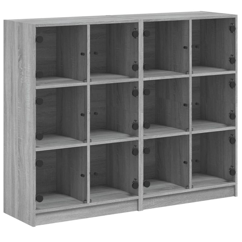 Casa si Gradina - Mobilier - Biblioteci si rafturi - Biblioteci - Biblioteca cu usi gri sonoma 136x37x109 cm lemn compozit - Infinity.ro
