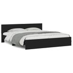 Casa si Gradina - Mobilier - Paturi si accesorii - Paturi - Cadru de pat cu tablie, negru, 180x200 cm - Infinity.ro