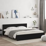 Casa si Gradina - Mobilier - Paturi si accesorii - Paturi - Cadru de pat cu tablie, negru, 180x200 cm - Infinity.ro
