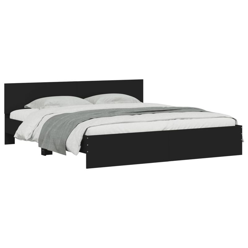 Casa si Gradina - Mobilier - Paturi si accesorii - Paturi - Cadru de pat cu tablie, negru, 180x200 cm - Infinity.ro