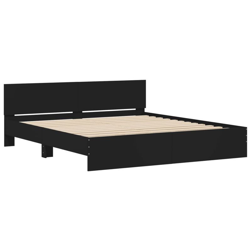 Casa si Gradina - Mobilier - Paturi si accesorii - Paturi - Cadru de pat cu tablie, negru, 180x200 cm - Infinity.ro