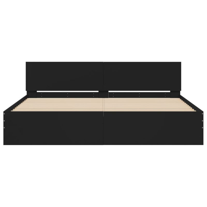 Casa si Gradina - Mobilier - Paturi si accesorii - Paturi - Cadru de pat cu tablie, negru, 180x200 cm - Infinity.ro
