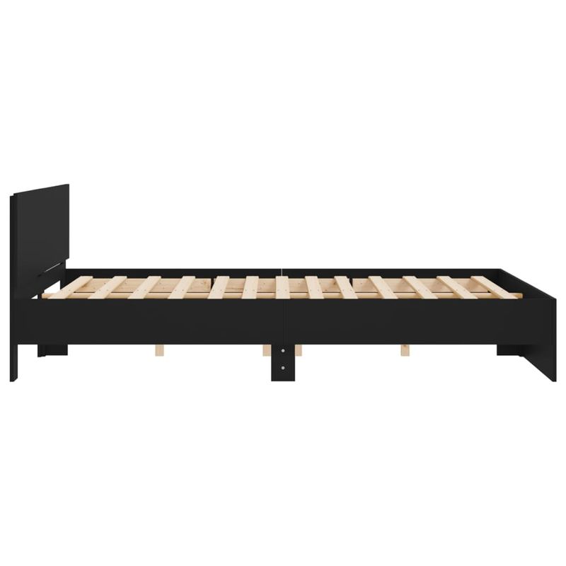 Casa si Gradina - Mobilier - Paturi si accesorii - Paturi - Cadru de pat cu tablie, negru, 180x200 cm - Infinity.ro
