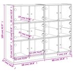 Casa si Gradina - Mobilier - Biblioteci si rafturi - Biblioteci - Biblioteca cu usi gri sonoma 136x37x109 cm lemn compozit - Infinity.ro