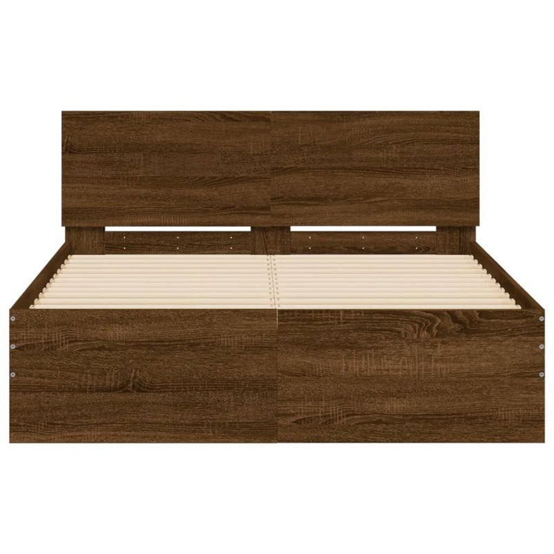 Casa si Gradina - Mobilier - Paturi si accesorii - Paturi - Cadru de pat cu tablie, stejar maro, 120x200 cm - Infinity.ro