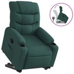 Casa si Gradina - Mobilier - Scaune si fotolii - Fotolii - Fotoliu rabatabil ridicare pe verticala, verde inchis, textil - Infinity.ro