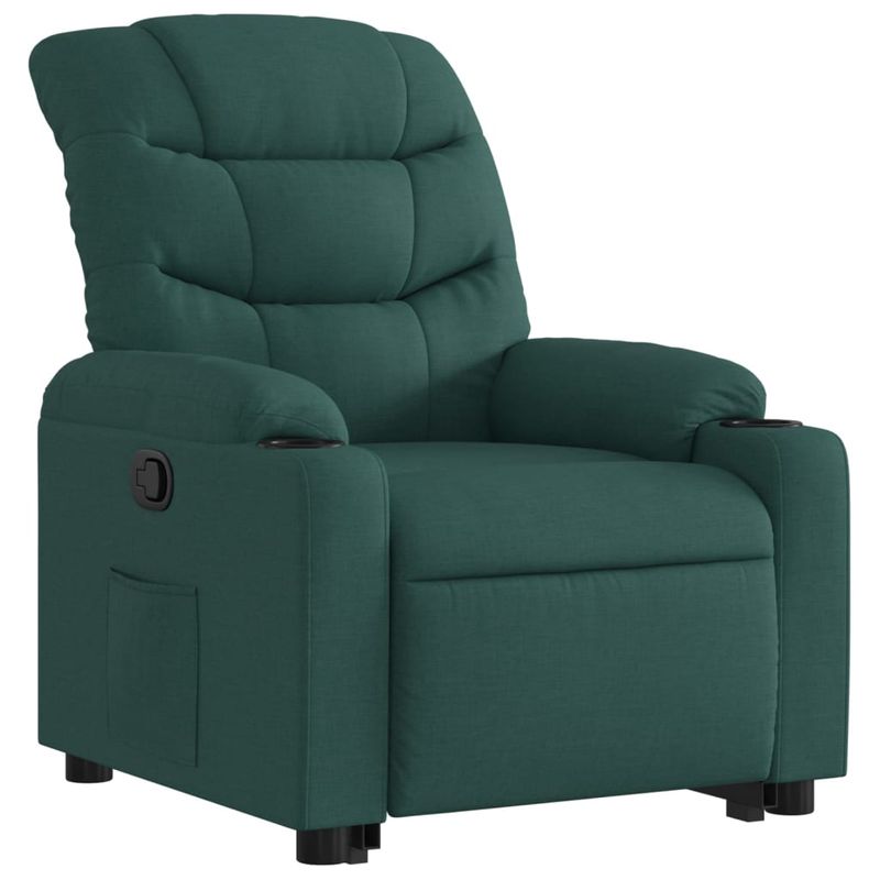 Casa si Gradina - Mobilier - Scaune si fotolii - Fotolii - Fotoliu rabatabil ridicare pe verticala, verde inchis, textil - Infinity.ro
