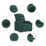Casa si Gradina - Mobilier - Scaune si fotolii - Fotolii - Fotoliu rabatabil ridicare pe verticala, verde inchis, textil - Infinity.ro