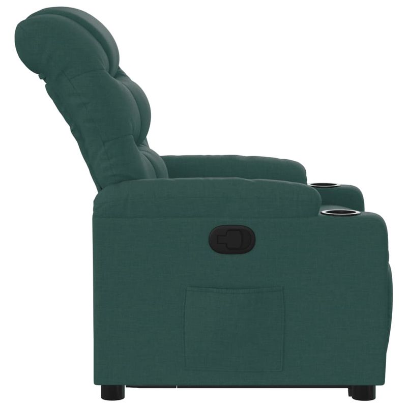 Casa si Gradina - Mobilier - Scaune si fotolii - Fotolii - Fotoliu rabatabil ridicare pe verticala, verde inchis, textil - Infinity.ro