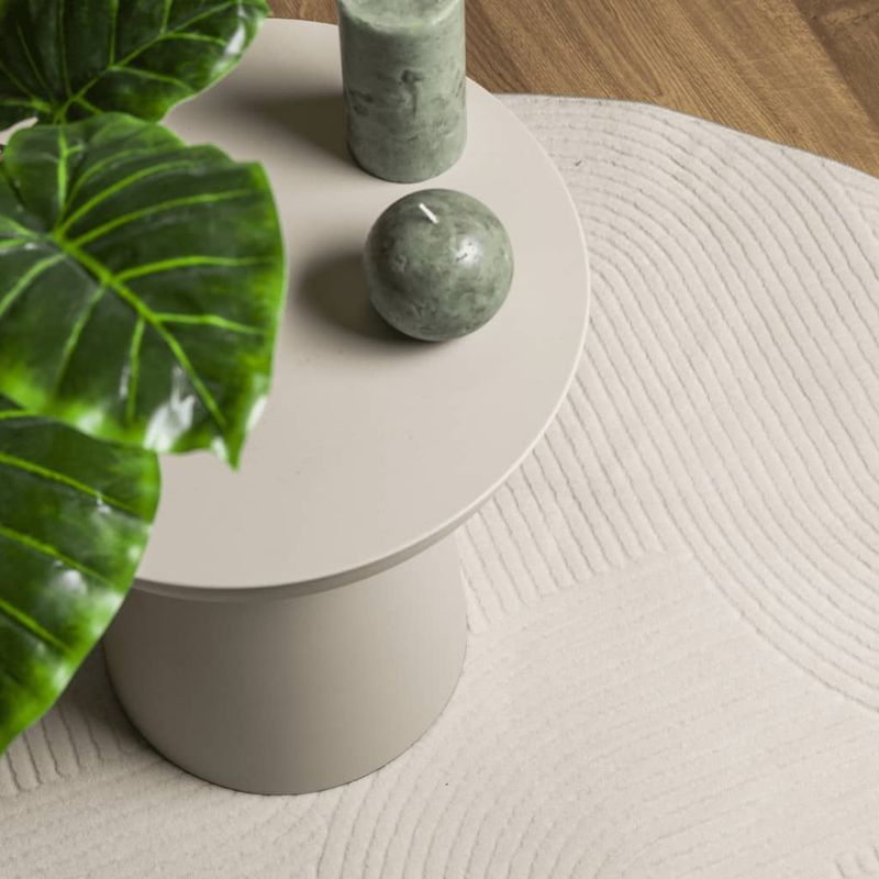 Casa si Gradina - Textile si covoare - Covoare - Covoare casa - Covor "IZA" aspect scandinav, cu fire scurte, crem, Ø 200 cm - Infinity.ro