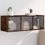 Casa si Gradina - Mobilier - Dulapuri si sifoniere - Dulapuri - Dulap de perete cu usi din sticla, stejar fumuriu,102x37x35 cm - Infinity.ro