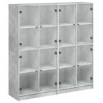 Casa si Gradina - Mobilier - Biblioteci si rafturi - Biblioteci - Biblioteca cu usi, gri beton, 136x37x142 cm, lemn compozit - Infinity.ro