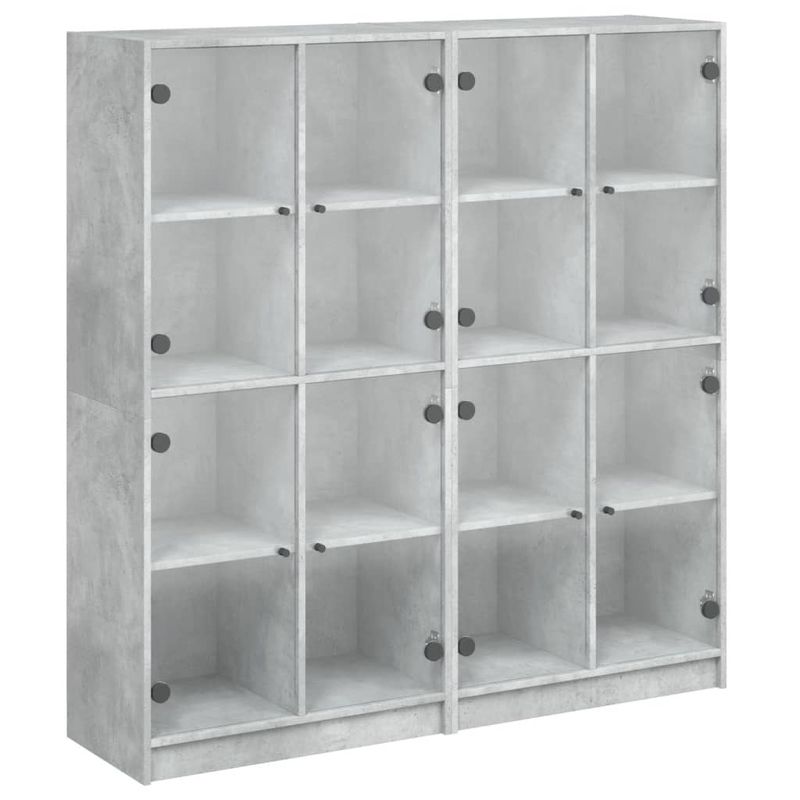 Casa si Gradina - Mobilier - Biblioteci si rafturi - Biblioteci - Biblioteca cu usi, gri beton, 136x37x142 cm, lemn compozit - Infinity.ro