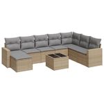 Casa si Gradina - Gradina si terasa - Mobilier exterior - Canapele si fotolii gradina - Set canapele de gradina, 9 piese, cu perne, bej, poliratan - Infinity.ro
