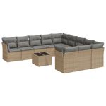 Casa si Gradina - Gradina si terasa - Mobilier exterior - Seturi mobila gradina - Set canapele de gradina cu perne, 12 piese, bej, poliratan - Infinity.ro