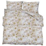 Casa si Gradina - Textile si covoare - Lenjerii de pat - Seturi de lenjerie - Set cu husa de pilota, alb si maro, 155x220 cm, bumbac - Infinity.ro