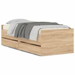 Casa si Gradina - Mobilier - Paturi si accesorii - Paturi - Cadru pat cu sertare, stejar sonoma, 75x190 cm, mic single - Infinity.ro