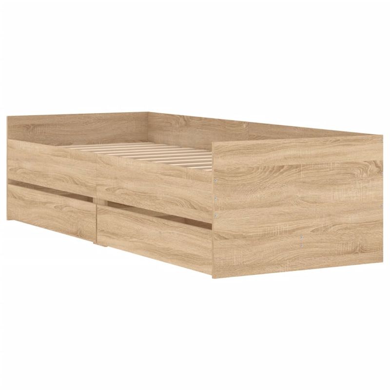 Casa si Gradina - Mobilier - Paturi si accesorii - Paturi - Cadru pat cu sertare, stejar sonoma, 75x190 cm, mic single - Infinity.ro