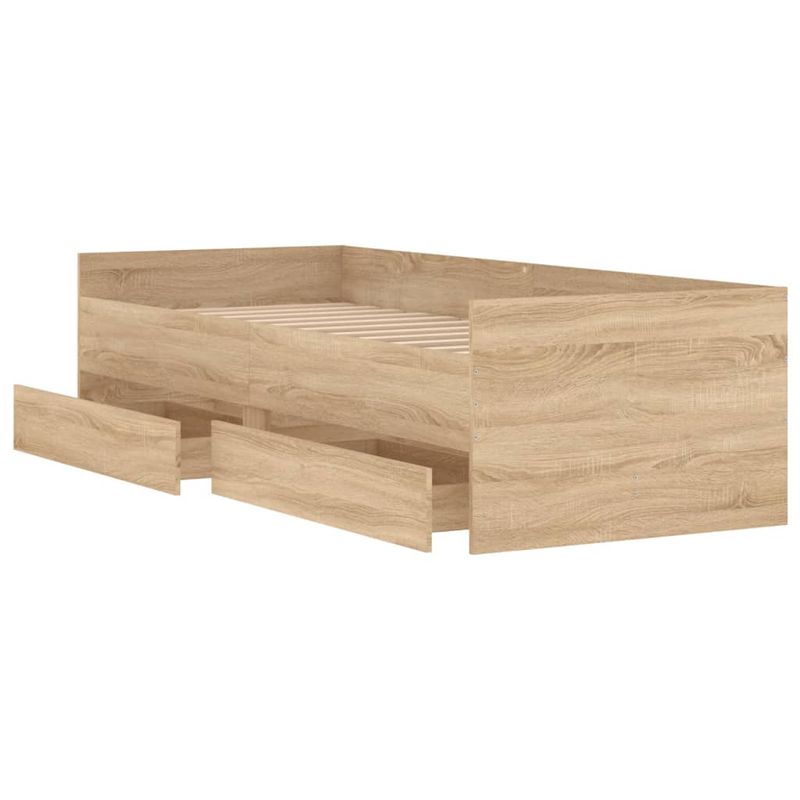 Casa si Gradina - Mobilier - Paturi si accesorii - Paturi - Cadru pat cu sertare, stejar sonoma, 75x190 cm, mic single - Infinity.ro