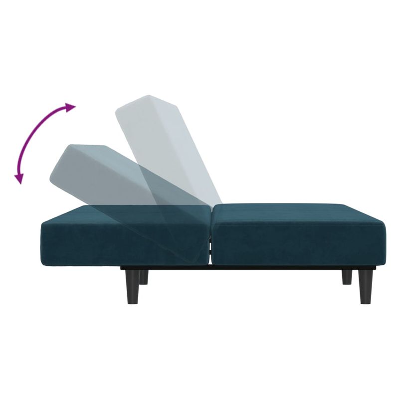 Casa si Gradina - Mobilier - Canapele si coltare - Canapele - Canapea extensibila cu 2 locuri, albastru, catifea - Infinity.ro
