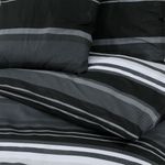 Casa si Gradina - Textile si covoare - Lenjerii de pat - Seturi de lenjerie - Set cu husa de pilota, negru și alb, 140x200 cm, bumbac, mărime 140x200 cm + 50x75 cm - Infinity.ro