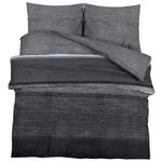 Casa si Gradina - Textile si covoare - Lenjerii de pat - Seturi de lenjerie - Set cu husa de pilota, gri inchis, 200x200 cm, bumbac, gri închis și negru, mărime 200x200 cm + 80x80 cm - Infinity.ro