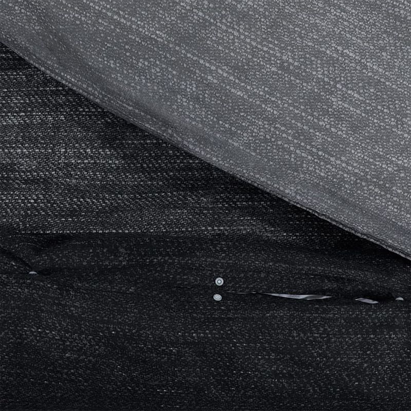 Casa si Gradina - Textile si covoare - Lenjerii de pat - Seturi de lenjerie - Set cu husa de pilota, gri inchis, 200x200 cm, bumbac, gri închis și negru, mărime 200x200 cm + 80x80 cm - Infinity.ro