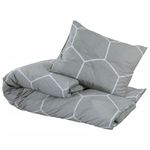 Casa si Gradina - Textile si covoare - Lenjerii de pat - Seturi de lenjerie - Set cu husa de pilota, gri, 140x200 cm, bumbac - Infinity.ro