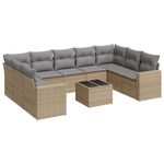 Casa si Gradina - Gradina si terasa - Mobilier exterior - Canapele si fotolii gradina - Set canapele de gradina cu perne, 10 piese, bej, poliratan - Infinity.ro