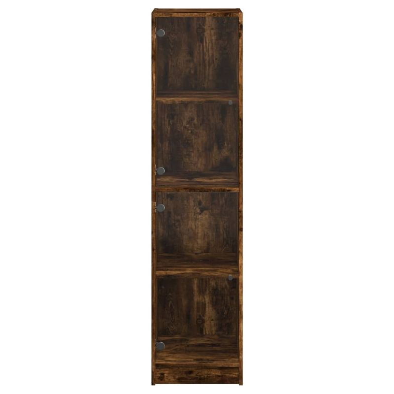 Casa si Gradina - Mobilier - Comode si corpuri - Comode - Dulap cu usi din sticla, stejar fumuriu, 35x37x142 cm - Infinity.ro