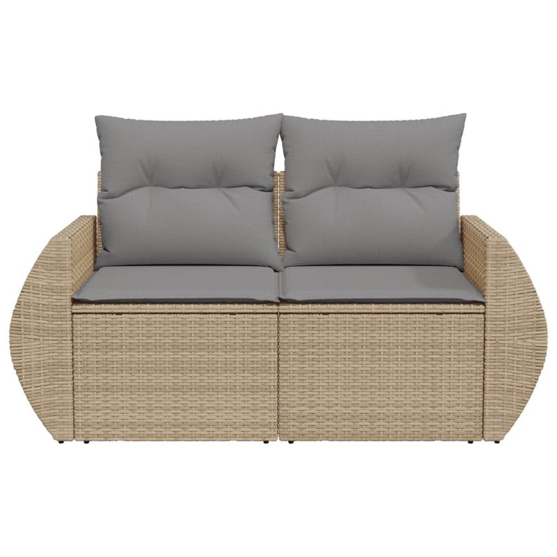 Casa si Gradina - Gradina si terasa - Mobilier exterior - Canapele si fotolii gradina - Canapea de gradina cu perne, 2 locuri, bej, poliratan - Infinity.ro